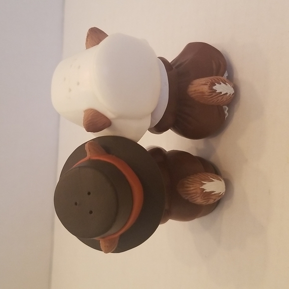 Vintage Hallmark Thanksgiving Pilgrim Chipmunk Salt & Pepper Set - Picture 4 of 8